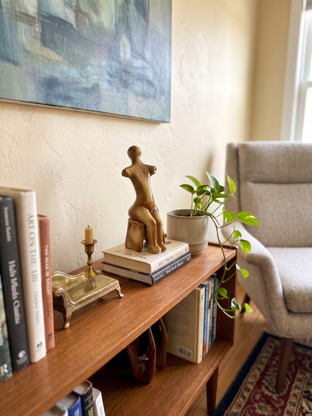 Vintage Mid Century Modern Ceramic Nude Female Torso Sitting Statue Figurines